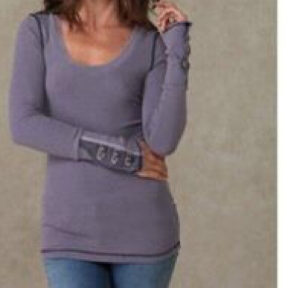 NWOT Rare Free People Thermal Waffle Knit Henley Motto Cuff - Picture 2 of 9